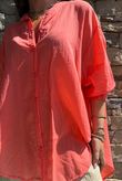 Shayle Indian Cotton Boyfriend Beach Shirt Watermelon
